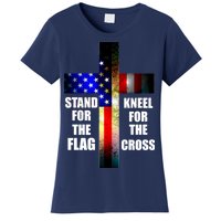 Stand For the Flag Kneel for the Cross USA FLAG Women's T-Shirt