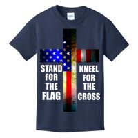 Stand For the Flag Kneel for the Cross USA FLAG Kids T-Shirt