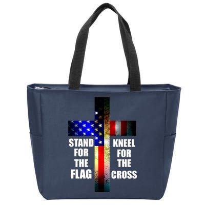 Stand For the Flag Kneel for the Cross USA FLAG Zip Tote Bag