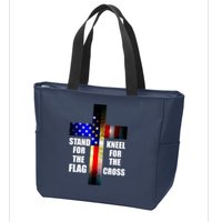 Stand For the Flag Kneel for the Cross USA FLAG Zip Tote Bag