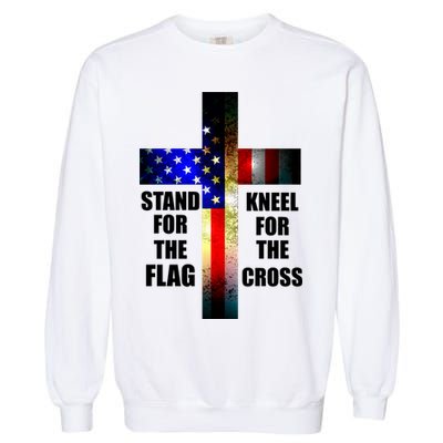 Stand For the Flag Kneel for the Cross USA FLAG Garment-Dyed Sweatshirt