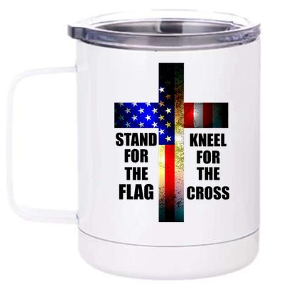 Stand For the Flag Kneel for the Cross USA FLAG 12 oz Stainless Steel Tumbler Cup