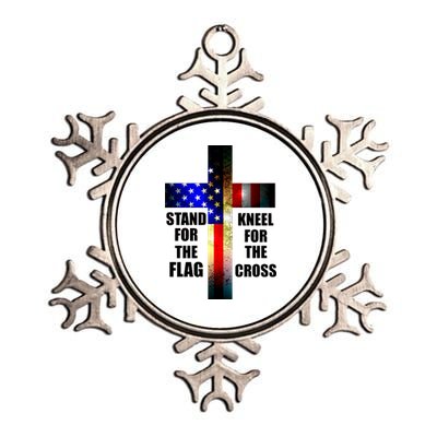 Stand For the Flag Kneel for the Cross USA FLAG Metallic Star Ornament