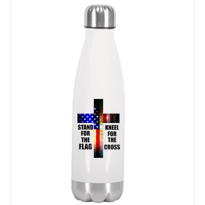 Stand For the Flag Kneel for the Cross USA FLAG Stainless Steel Insulated Water Bottle