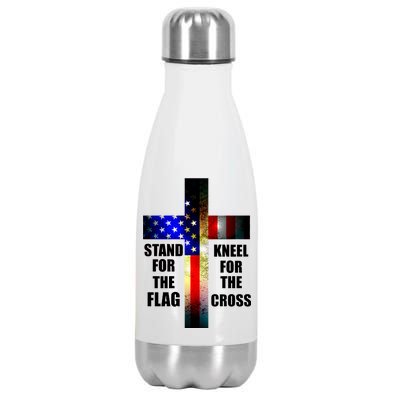 Stand For the Flag Kneel for the Cross USA FLAG Stainless Steel Insulated Water Bottle