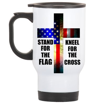 Stand For the Flag Kneel for the Cross USA FLAG Stainless Steel Travel Mug