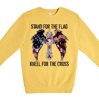 Stand For The Flag Kneel For The Cross USA National Anthem Premium Crewneck Sweatshirt