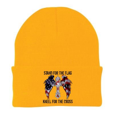 Stand For The Flag Kneel For The Cross USA National Anthem Knit Cap Winter Beanie