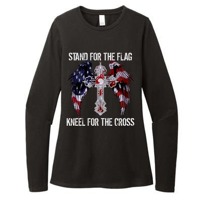 Stand For The Flag Kneel For The Cross USA National Anthem Womens CVC Long Sleeve Shirt