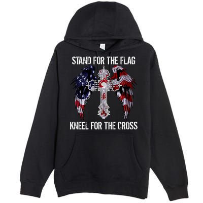 Stand For The Flag Kneel For The Cross USA National Anthem Premium Pullover Hoodie