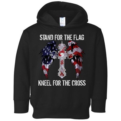 Stand For The Flag Kneel For The Cross USA National Anthem Toddler Hoodie