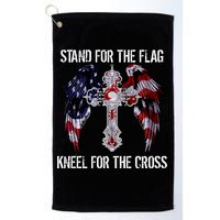 Stand For The Flag Kneel For The Cross USA National Anthem Golf Towel