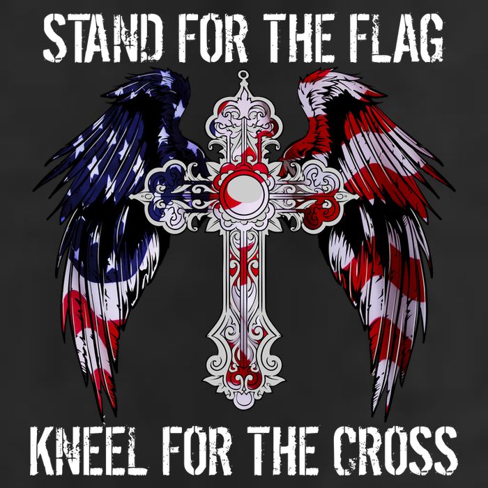 Stand For The Flag Kneel For The Cross USA National Anthem Golf Towel
