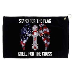 Stand For The Flag Kneel For The Cross USA National Anthem Grommeted Golf Towel