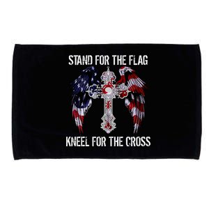 Stand For The Flag Kneel For The Cross USA National Anthem Microfiber Hand Towel