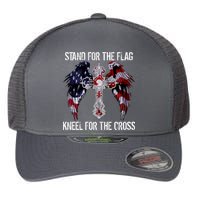 Stand For The Flag Kneel For The Cross USA National Anthem Flexfit Unipanel Trucker Cap