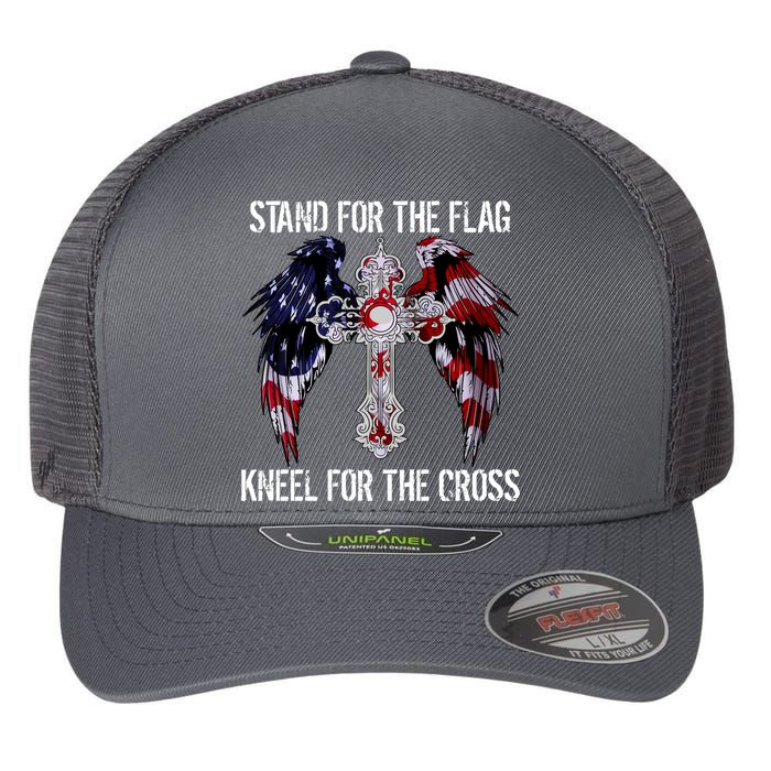 Stand For The Flag Kneel For The Cross USA National Anthem Flexfit Unipanel Trucker Cap