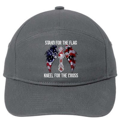 Stand For The Flag Kneel For The Cross USA National Anthem 7-Panel Snapback Hat