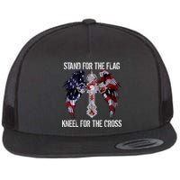 Stand For The Flag Kneel For The Cross USA National Anthem Flat Bill Trucker Hat