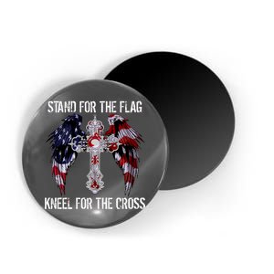 Stand For The Flag Kneel For The Cross USA National Anthem Magnet