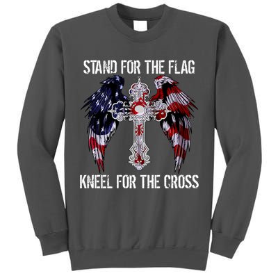 Stand For The Flag Kneel For The Cross USA National Anthem Tall Sweatshirt