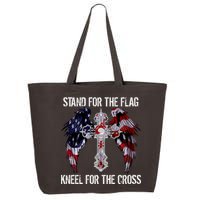 Stand For The Flag Kneel For The Cross USA National Anthem 25L Jumbo Tote