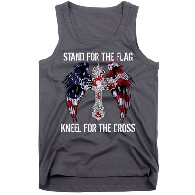 Stand For The Flag Kneel For The Cross USA National Anthem Tank Top