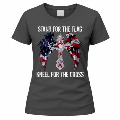 Stand For The Flag Kneel For The Cross USA National Anthem Women's T-Shirt