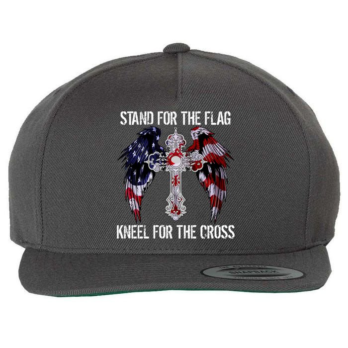 Stand For The Flag Kneel For The Cross USA National Anthem Wool Snapback Cap
