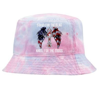 Stand For The Flag Kneel For The Cross USA National Anthem Tie-Dyed Bucket Hat