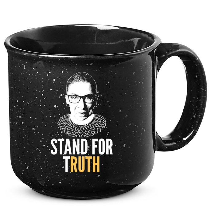Stand For Truth Quote Ruth Bader Ginsburg Tribute 15oz Campfire Ceramic Mug