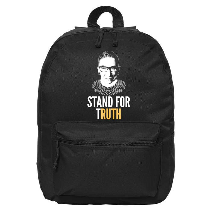 Stand For Truth Quote Ruth Bader Ginsburg Tribute 16 in Basic Backpack
