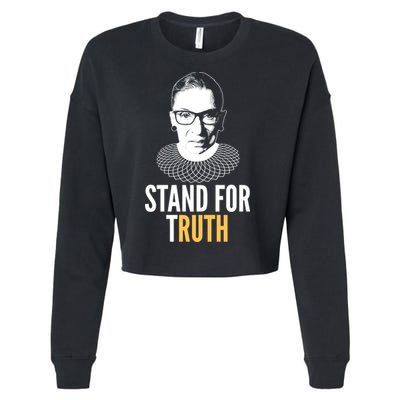 Stand For Truth Quote Ruth Bader Ginsburg Tribute Cropped Pullover Crew