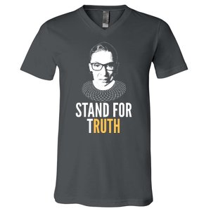 Stand For Truth Quote Ruth Bader Ginsburg Tribute V-Neck T-Shirt