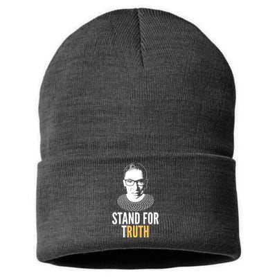 Stand For Truth Quote Ruth Bader Ginsburg Tribute Sustainable Knit Beanie