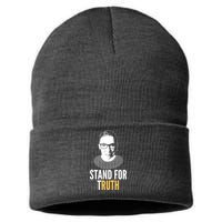 Stand For Truth Quote Ruth Bader Ginsburg Tribute Sustainable Knit Beanie
