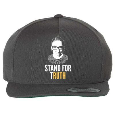 Stand For Truth Quote Ruth Bader Ginsburg Tribute Wool Snapback Cap