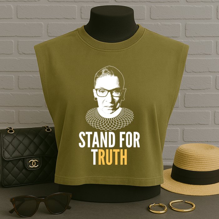 Stand For Truth Quote Ruth Bader Ginsburg Tribute Garment-Dyed Women's Muscle Tee