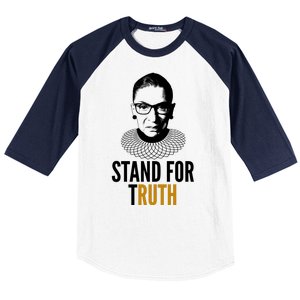 Stand For Truth Quote Ruth Bader Ginsburg Tribute Baseball Sleeve Shirt