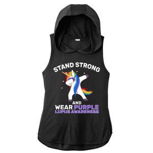 Stand Strong Wear Purple Lupus Awareness Ladies PosiCharge Tri-Blend Wicking Draft Hoodie Tank