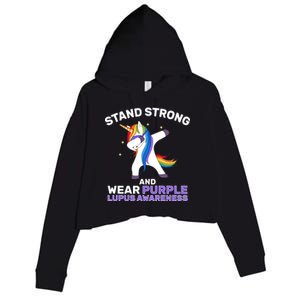 Stand Strong Wear Purple Lupus Awareness Crop Fleece Hoodie