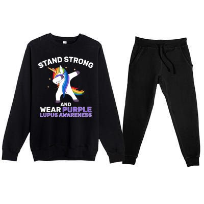 Stand Strong Wear Purple Lupus Awareness Premium Crewneck Sweatsuit Set