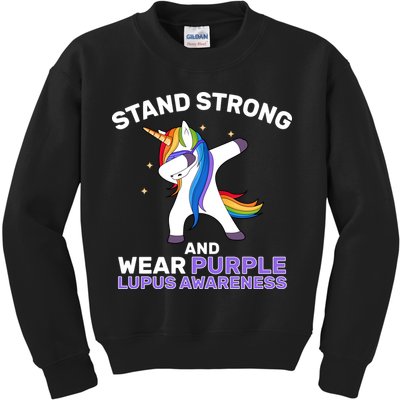 Stand Strong Wear Purple Lupus Awareness Kids Sweatshirt