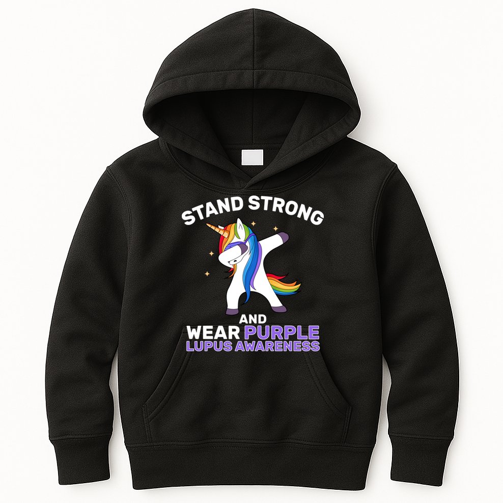 Stand Strong Wear Purple Lupus Awareness Kids Hoodie