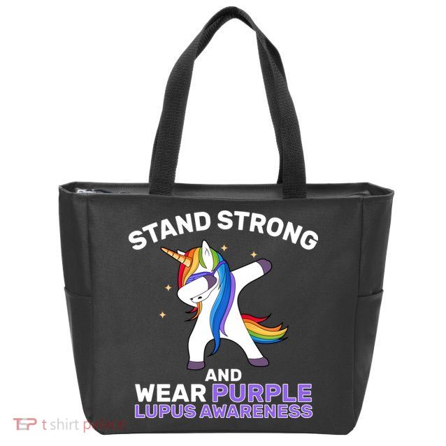 Stand Strong Wear Purple Lupus Awareness Zip Tote Bag