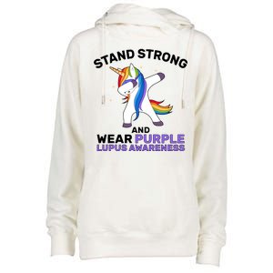 Stand Strong Wear Purple Lupus Awareness Womens Funnel Neck Pullover Hood