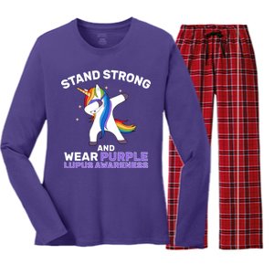 Stand Strong Wear Purple Lupus Awareness Women's Long Sleeve Flannel Pajama Set 