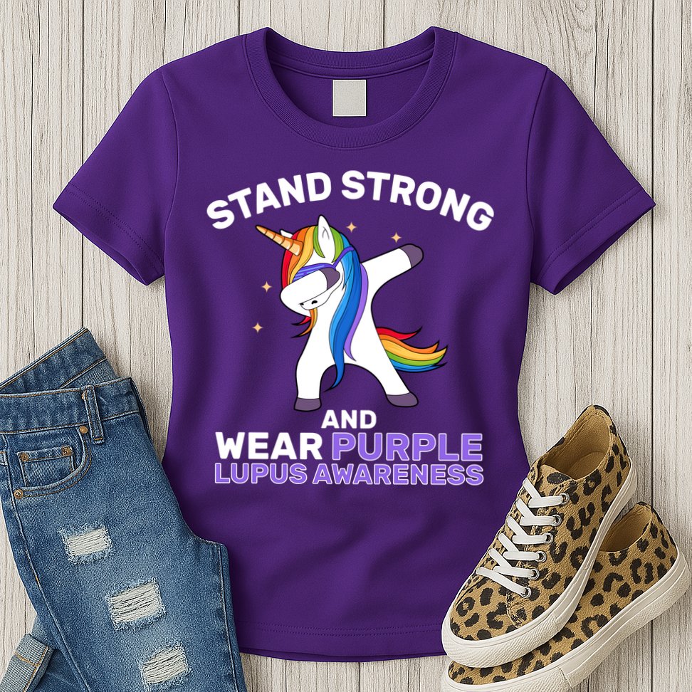 Stand Strong Wear Purple Lupus Awareness Womens T-Shirt