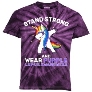 Stand Strong Wear Purple Lupus Awareness Kids Tie-Dye T-Shirt