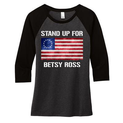 Stand Up For Betsy Ross Women's Tri-Blend 3/4-Sleeve Raglan Shirt